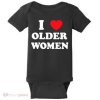 Funny I Love Older Women Heart Hot Moms Baby Bodysuit thumb 0