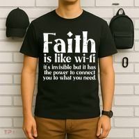 Faith Is Like Wifi God Jesus Religious Funny Christian T-Shirt thumb 6