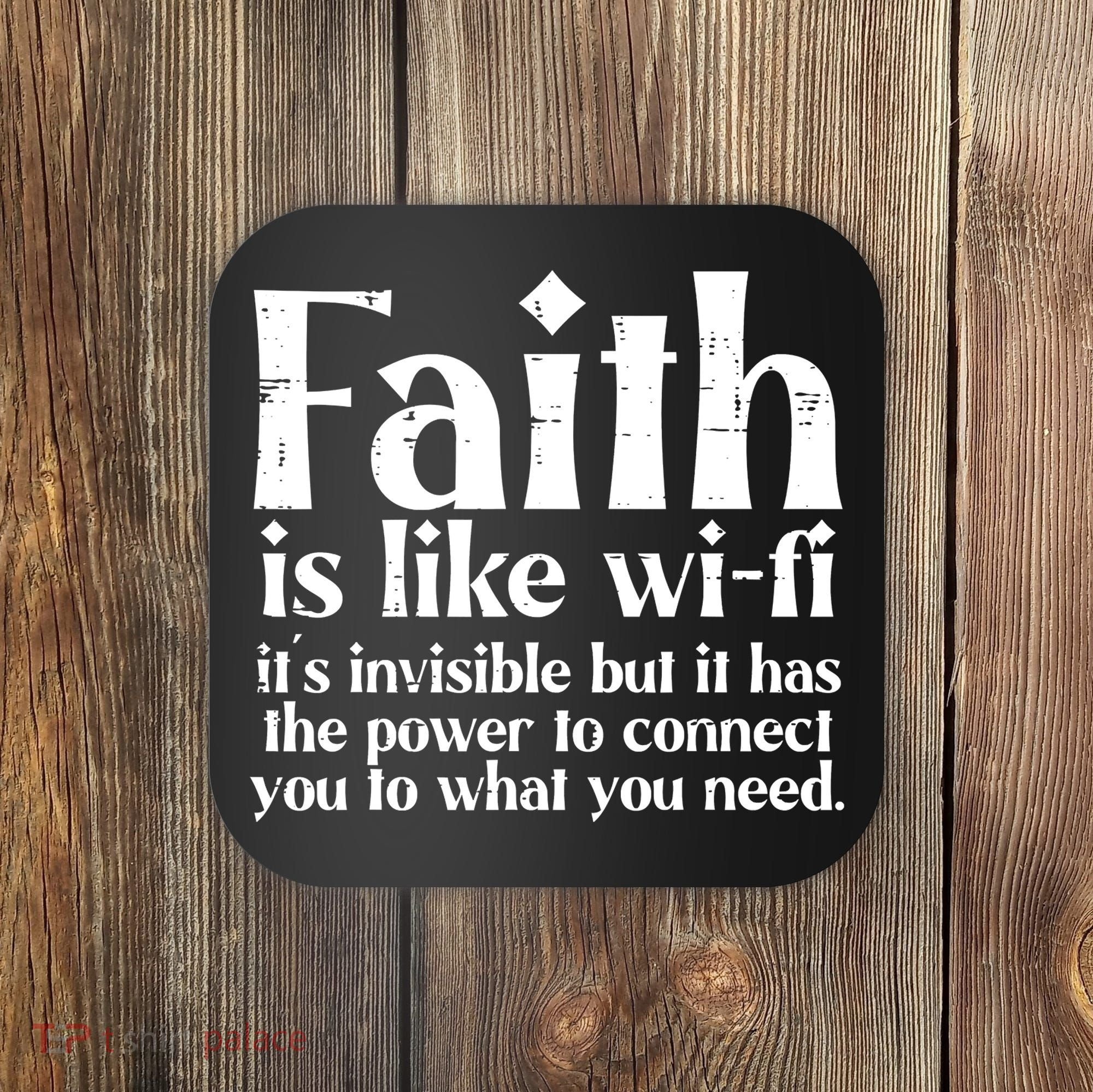 Faith Is Like Wifi God Jesus Religious Funny Christian Coaster
