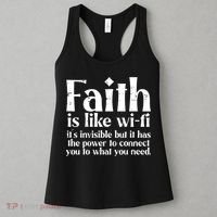 Faith Is Like Wifi God Jesus Religious Funny Christian Women's Tank Top thumb 3
