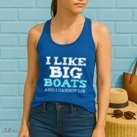 Funny I Like Big Boats And I Cannot Lie Cruise Boating Gift Women's Tank Top thumb 2