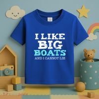 Funny I Like Big Boats And I Cannot Lie Cruise Boating Gift Toddler T-Shirt thumb 3