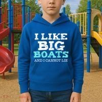Funny I Like Big Boats And I Cannot Lie Cruise Boating Gift Kids Hoodie thumb 2