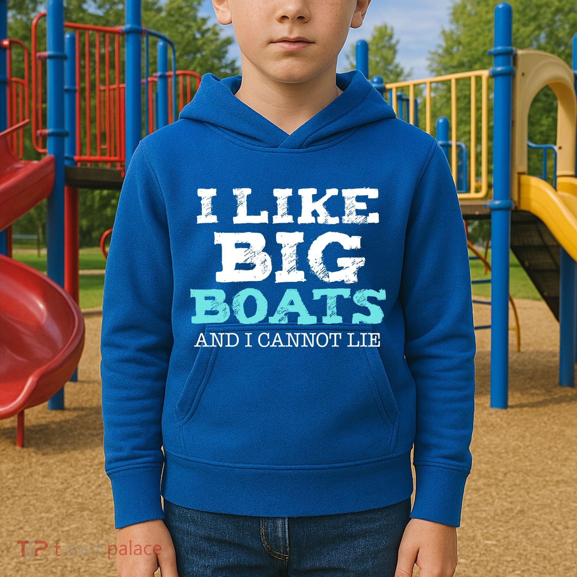 Funny I Like Big Boats And I Cannot Lie Cruise Boating Gift Kids Hoodie