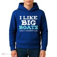Funny I Like Big Boats And I Cannot Lie Cruise Boating Gift Kids Hoodie thumb 4