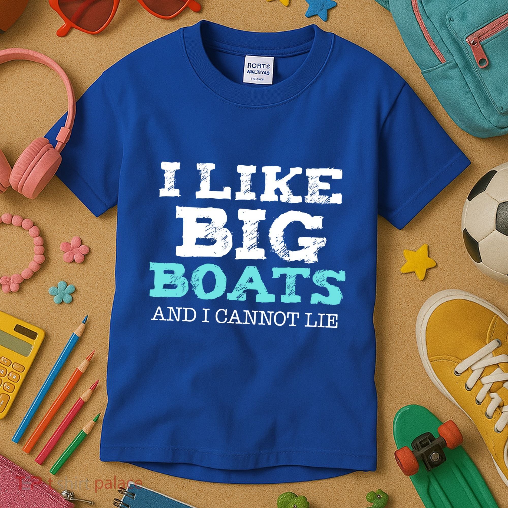 Funny I Like Big Boats And I Cannot Lie Cruise Boating Gift Kids T-Shirt