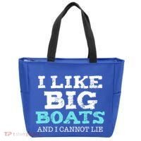 Funny I Like Big Boats And I Cannot Lie Cruise Boating Gift Tote Bag thumb 0