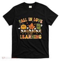 Fall In Love With Learning Retro Pumpkin Thanksgiving T-Shirt thumb 0
