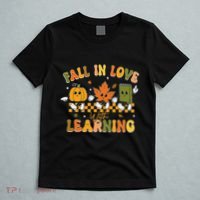 Fall In Love With Learning Retro Pumpkin Thanksgiving T-Shirt thumb 5
