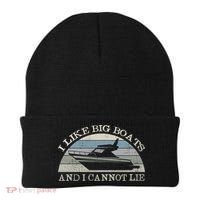 Funny I Like Big Boats And I Cannot Lie Yacht And Boat Gift Beanie thumb 0
