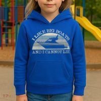 Funny I Like Big Boats And I Cannot Lie Yacht And Boat Gift Kids Hoodie thumb 3