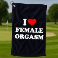 Funny I Love Female Orgasm Golf Towel thumb 1