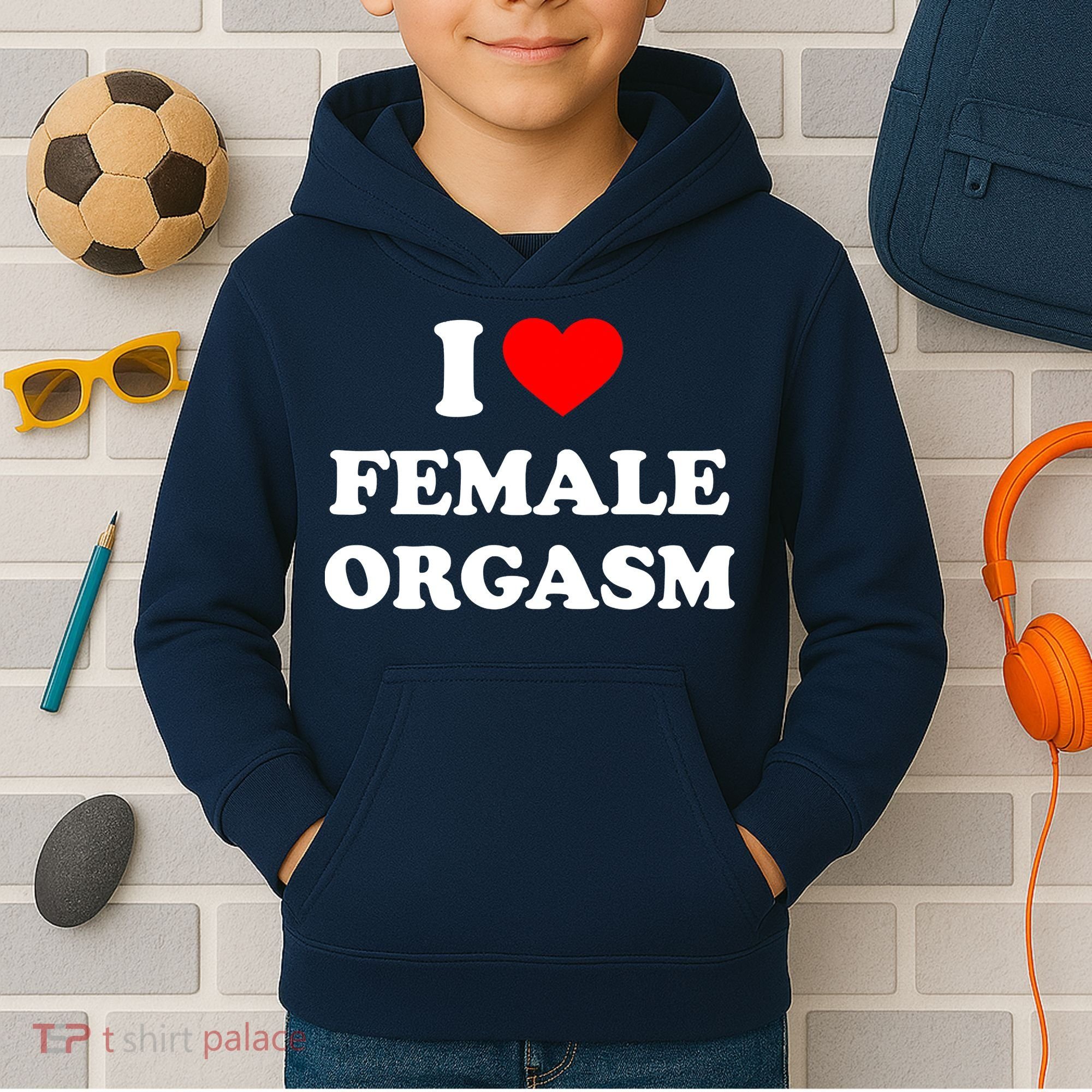 Funny I Love Female Orgasm Kids Hoodie