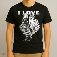 Funny I Love Cock Rooster Lover I Love Roosters T-Shirt thumb 3
