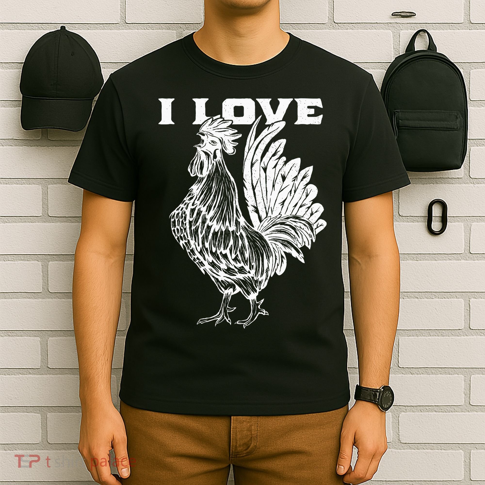 Funny I Love Cock Rooster Lover I Love Roosters T-Shirt