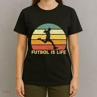 Futbol Is Life Retro Vintage Soccer Player Costume T-Shirt thumb 4