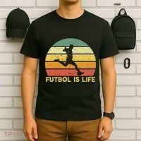 Futbol Is Life Retro Vintage Soccer Player Costume T-Shirt thumb 6