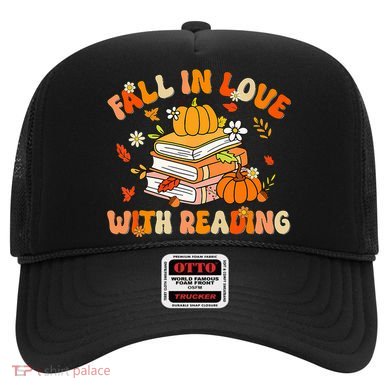 Fall In Love With Reading Book Autumn Pumpkins And Teachers Hat