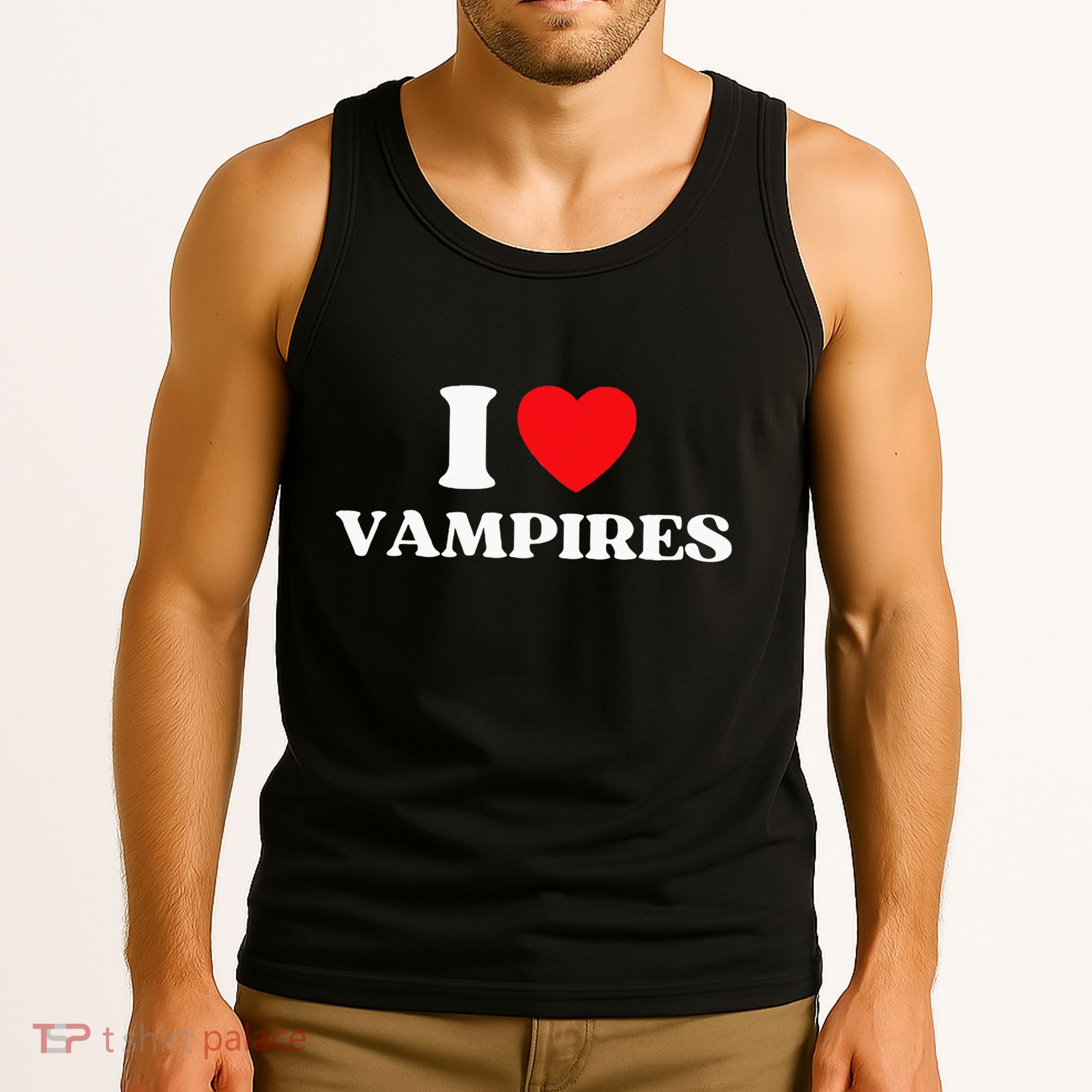Funny I Love Vampires I Red Heart Vampires Halloween Tank Top