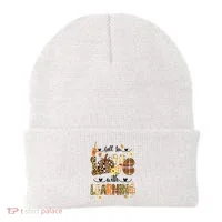 Fall In Love With Learning Thanksgiving Leopard Teacher  Beanie thumb 0