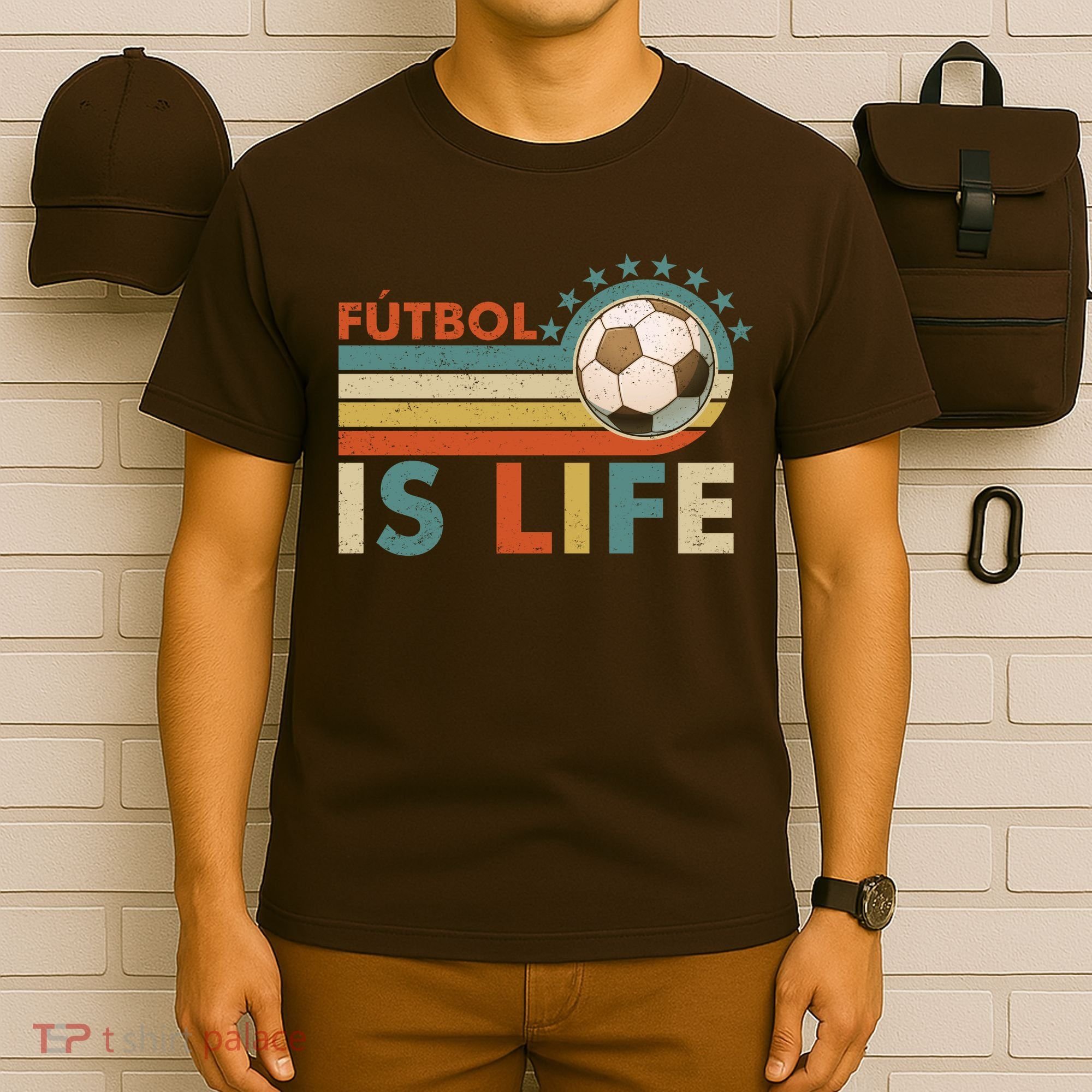 Fútbol Is Life Vintage Soccer Graphic for Fans T-Shirt
