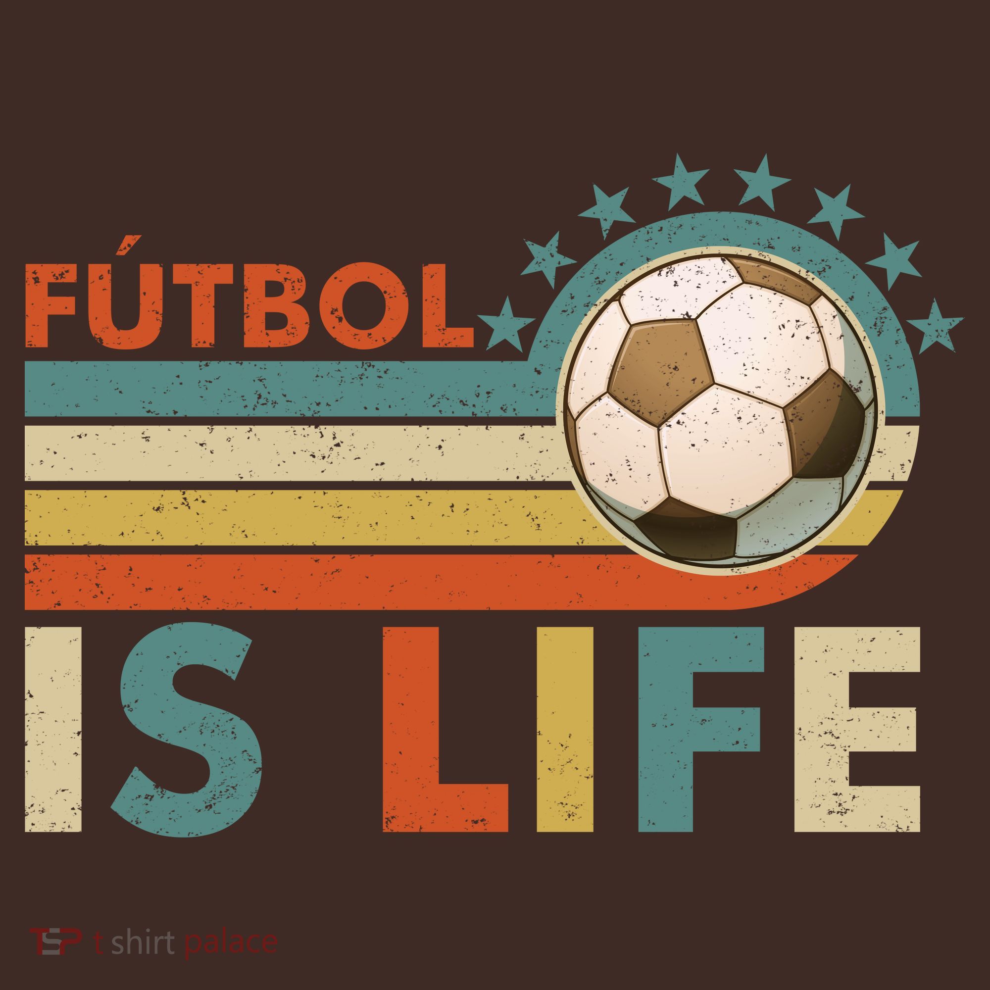 Fútbol Is Life Vintage Soccer Graphic for Fans T-Shirt