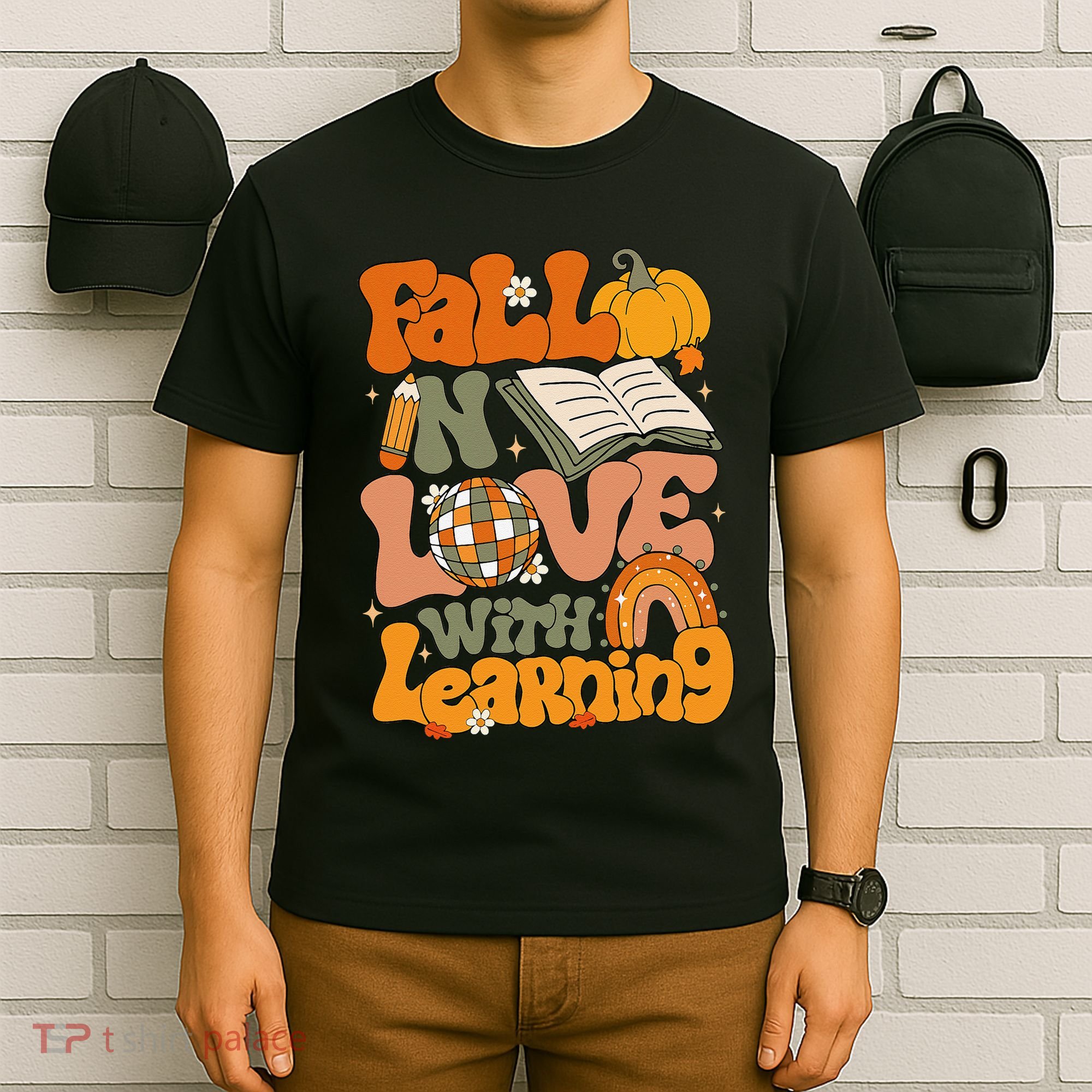 Fall In Love With Learning Autum Thanksgiving Gift T-Shirt