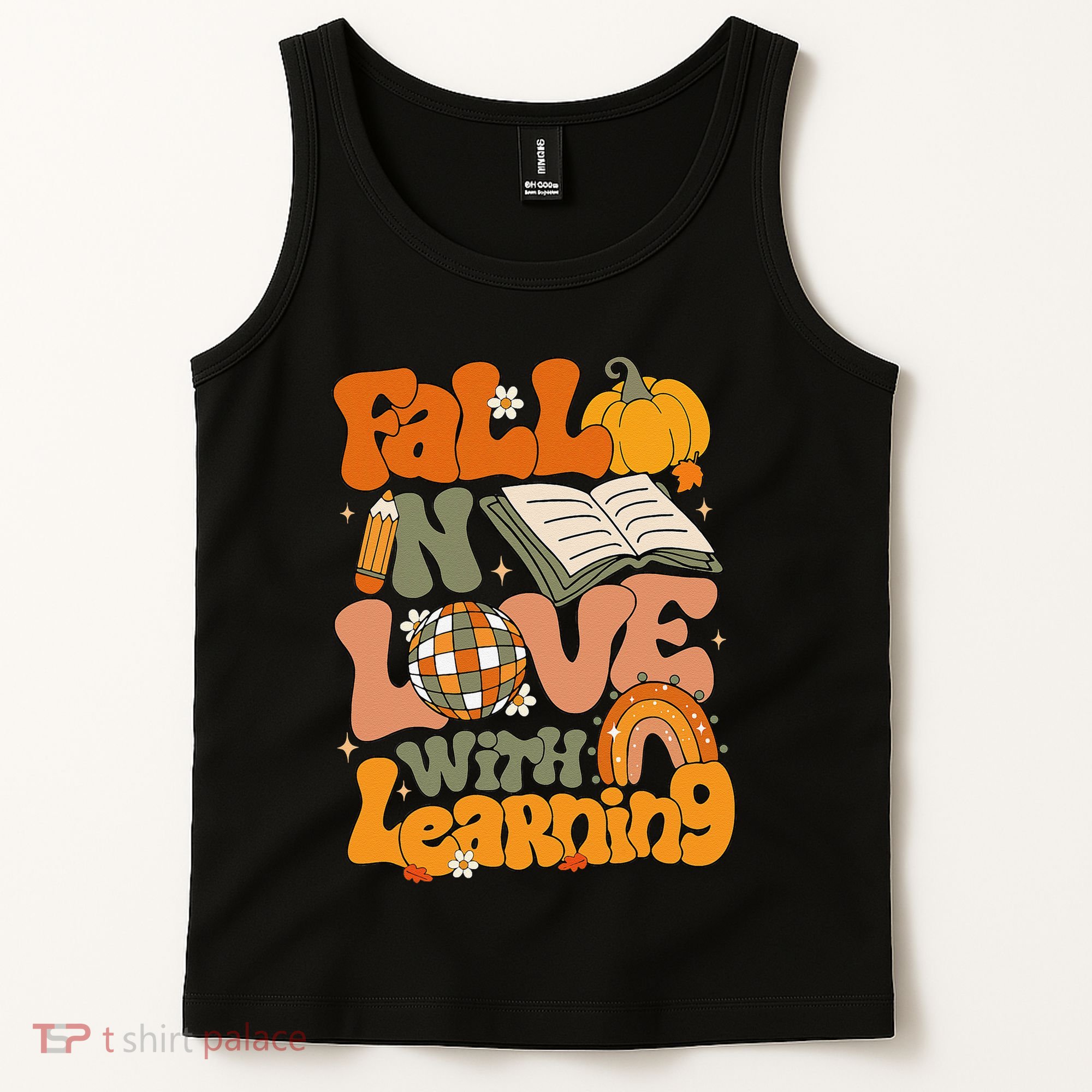 Fall In Love With Learning Autum Thanksgiving Gift Tank Top