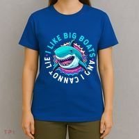 FunnySharks I Like Big Boats And I Cant Lie Gift T-Shirt thumb 4