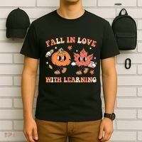 Fall In Love With Learning Autumn Cute T-Shirt thumb 6