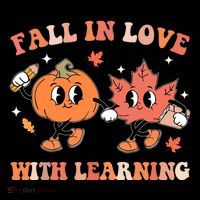 Fall In Love With Learning Autumn Cute Button thumb 1