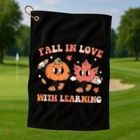 Fall In Love With Learning Autumn Cute Golf Towel thumb 1