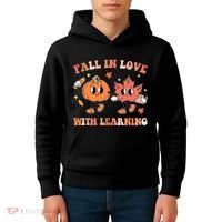 Fall In Love With Learning Autumn Cute Kids Hoodie thumb 4