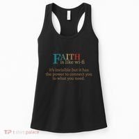 Faith Is Like Wifi Funny Religious Christian Bible & Jesus Women's Tank Top thumb 0