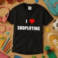 Funny I Love Shoplifting Kids T-Shirt thumb 3