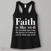 Faith Is Like Wifi Christian Quote Jesus Women's Tank Top thumb 3