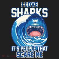 Funny I Love Sharks It's People That Scare Me Women's Sweatshirt thumb 2