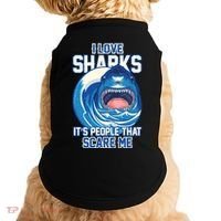 Funny I Love Sharks It's People That Scare Me Doggie Tank thumb 0