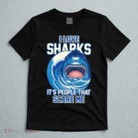 Funny I Love Sharks It's People That Scare Me T-Shirt thumb 5