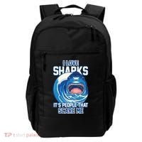 Funny I Love Sharks It's People That Scare Me Backpack thumb 0