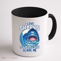 Funny I Love Sharks It's People That Scare Me Coffee Mug thumb 1