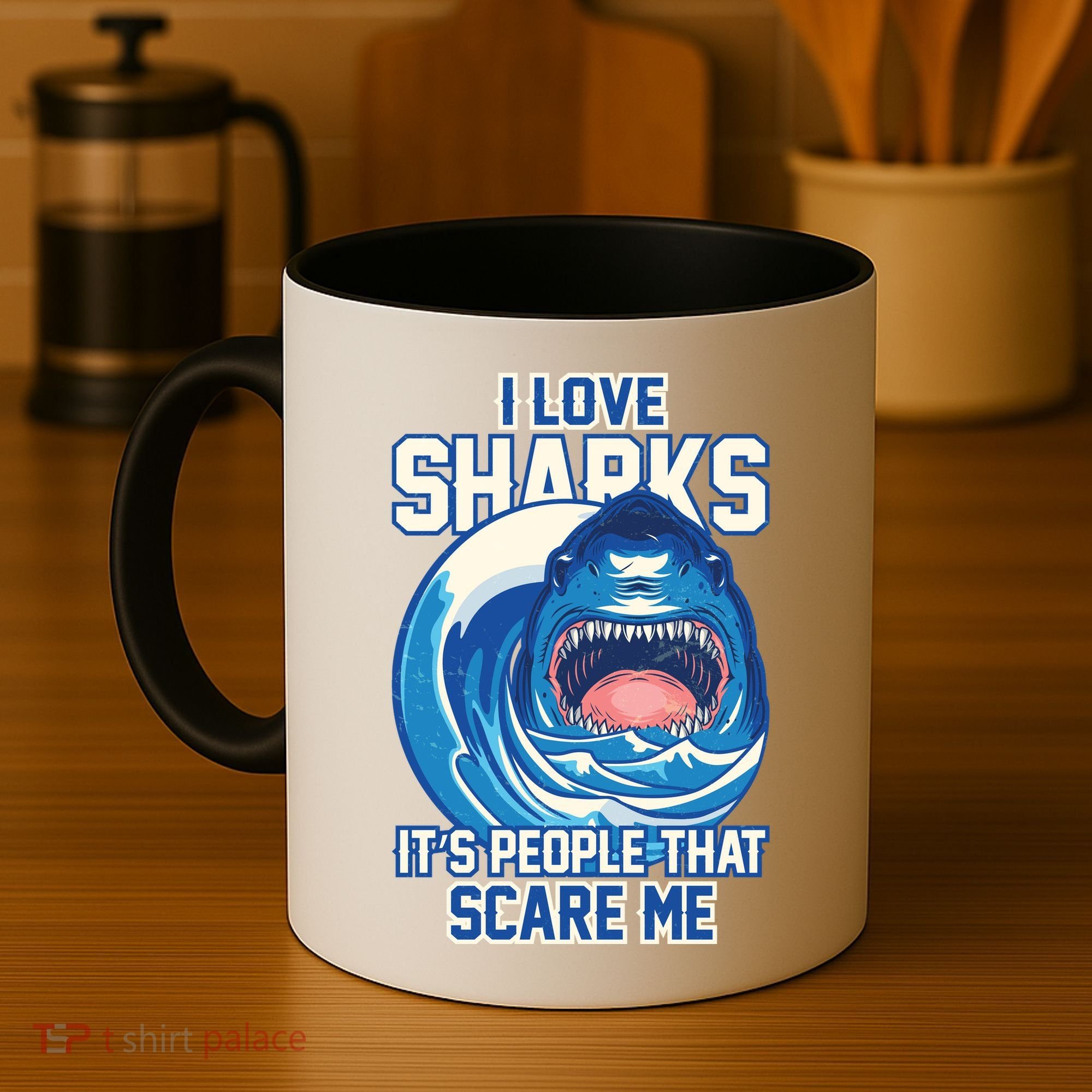Funny I Love Sharks It's People That Scare Me Coffee Mug