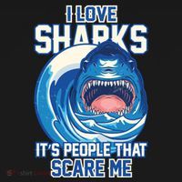 Funny I Love Sharks It's People That Scare Me Mousepad thumb 1