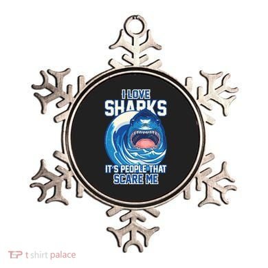Funny I Love Sharks It's People That Scare Me Ornament