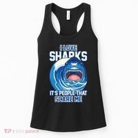 Funny I Love Sharks It's People That Scare Me Women's Tank Top thumb 0