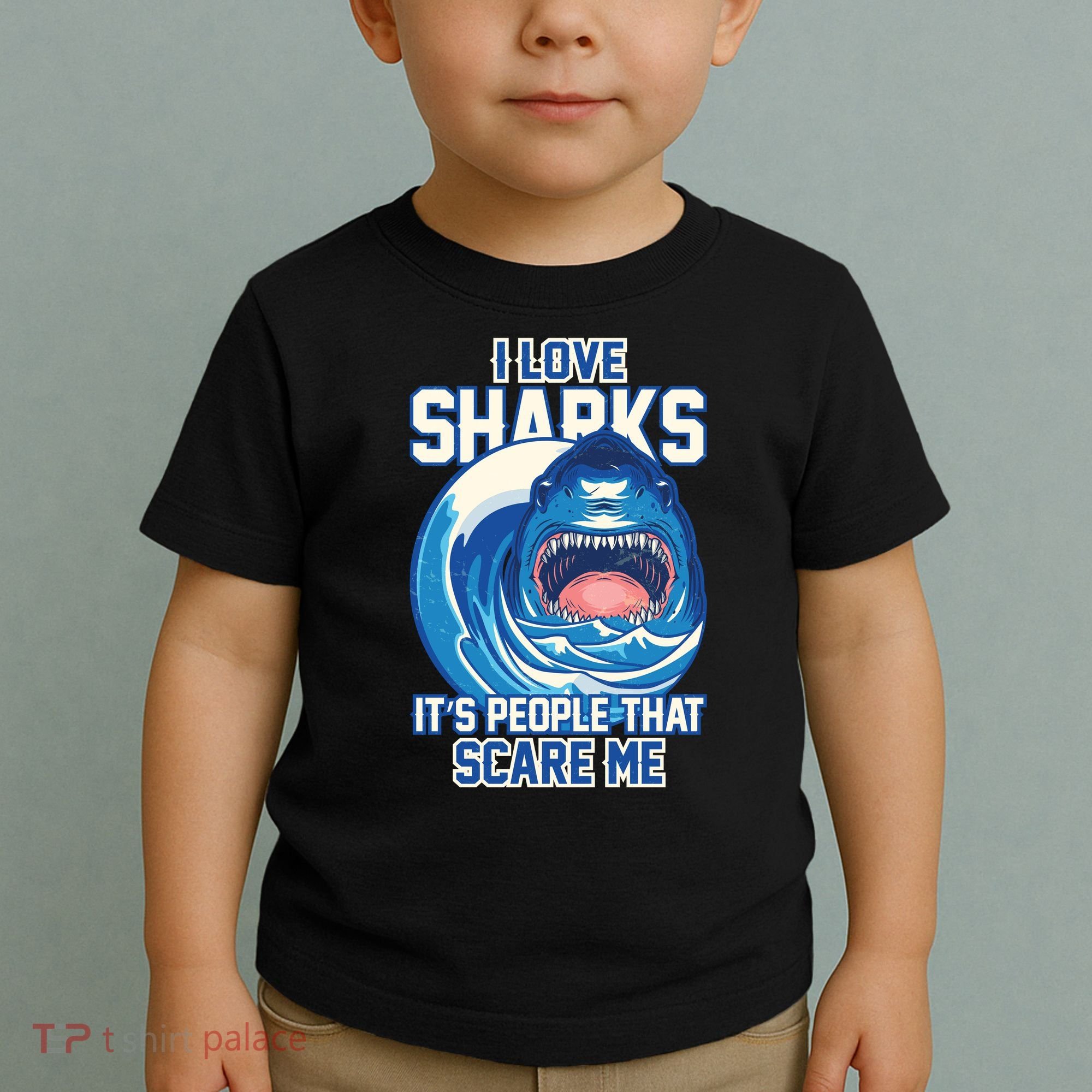 Funny I Love Sharks It's People That Scare Me Toddler T-Shirt