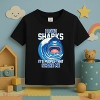 Funny I Love Sharks It's People That Scare Me Toddler T-Shirt thumb 3
