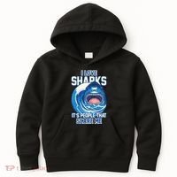Funny I Love Sharks It's People That Scare Me Kids Hoodie thumb 0