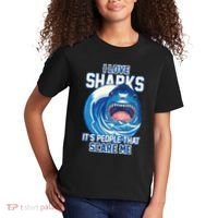 Funny I Love Sharks It's People That Scare Me Kids T-Shirt thumb 2