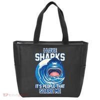 Funny I Love Sharks It's People That Scare Me Tote Bag thumb 0